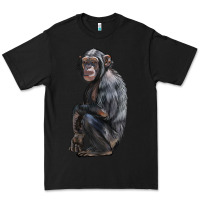 Black Chimpanzee Illustrations Premium Tee - LillyAllenDesigns