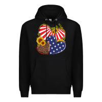 Black america heart and sunflower Premium Hoodie - Artiststas