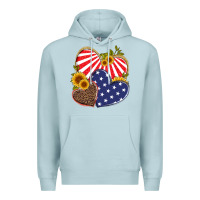 Blue Mist america heart and sunflower Premium Hoodie - Artiststas