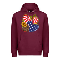 Burgundy america heart and sunflower Premium Hoodie - Artiststas