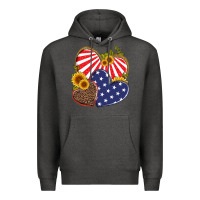 Charcoal Heather america heart and sunflower Premium Hoodie - Artiststas