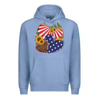 Colony Blue america heart and sunflower Premium Hoodie - Artiststas