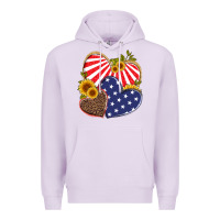 Lilac america heart and sunflower Premium Hoodie - Artiststas