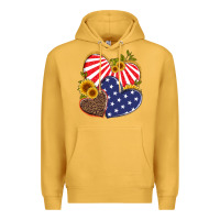 Mustard america heart and sunflower Premium Hoodie - Artiststas
