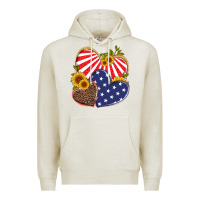 America Heart And Sunflower Premium Hoodie | Teevron