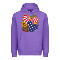 Purple america heart and sunflower Premium Hoodie - Artiststas