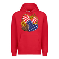 Red america heart and sunflower Premium Hoodie - Artiststas