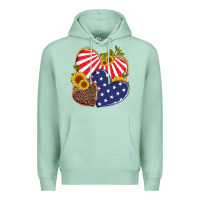 Seafoam america heart and sunflower Premium Hoodie - Artiststas
