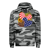 Slate Camo america heart and sunflower Premium Hoodie - Artiststas