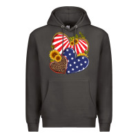 Smoke america heart and sunflower Premium Hoodie - Artiststas