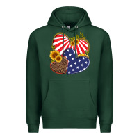 Sports Green america heart and sunflower Premium Hoodie - Artiststas