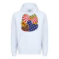 White america heart and sunflower Premium Hoodie - Artiststas