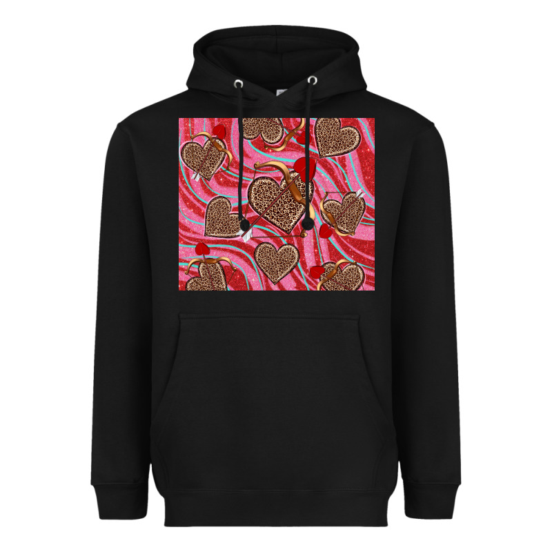 Valentine's Day Hearts Bow And Arrow Heavyweight Hoodie by RanaPortraitStore | Teevron