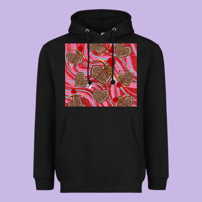 Heavyweight Hoodie valentine's day hearts bow and arrow