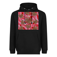 Black valentine's day hearts bow and arrow Heavyweight Hoodie - RanaPortraitStore