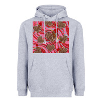 Heather Grey valentine's day hearts bow and arrow Heavyweight Hoodie - RanaPortraitStore