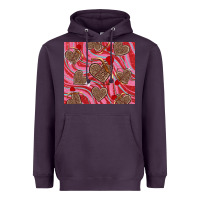 Plum valentine's day hearts bow and arrow Heavyweight Hoodie - RanaPortraitStore