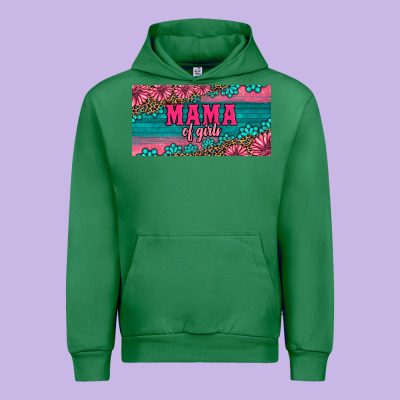 Pink Roses Mama Of Girls License Plate Urban Hoodie Designed By Artiststas