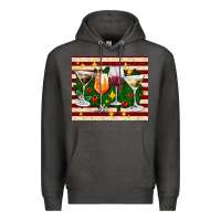 Charcoal Heather Christmas cocktail Premium Hoodie - AdoDesignShop