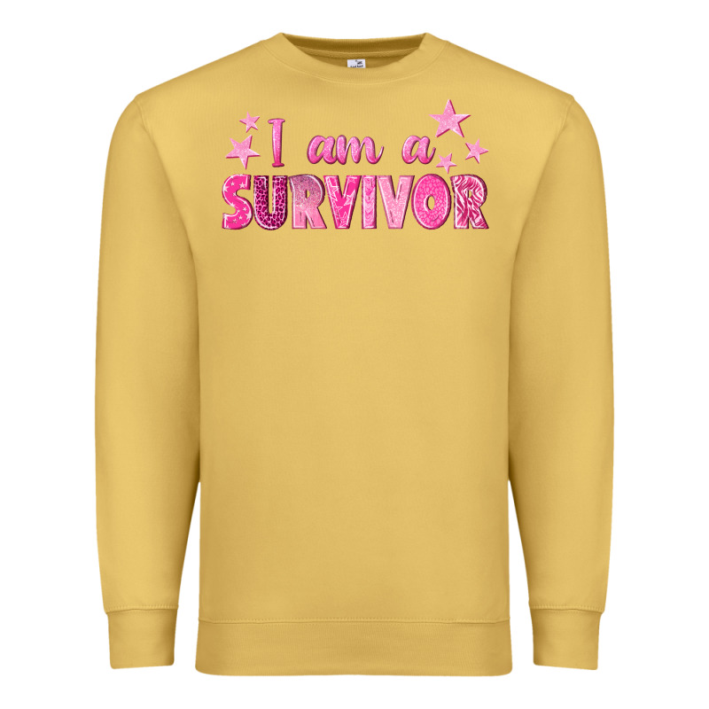I Am A Survivor Breast Cancer Premium Sweatshirt by texasbilliewilder | Teevron