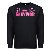Black I Am a Survivor Breast Cancer Premium Sweatshirt - texasbilliewilder