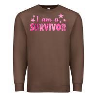 Chestnut I Am a Survivor Breast Cancer Premium Sweatshirt - texasbilliewilder