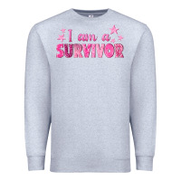 Heather Grey I Am a Survivor Breast Cancer Premium Sweatshirt - texasbilliewilder