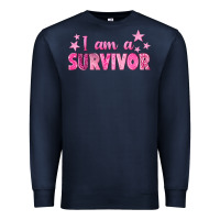 Navy I Am a Survivor Breast Cancer Premium Sweatshirt - texasbilliewilder