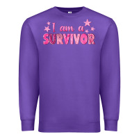 Purple I Am a Survivor Breast Cancer Premium Sweatshirt - texasbilliewilder