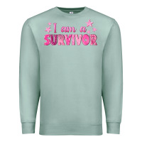 Seafoam I Am a Survivor Breast Cancer Premium Sweatshirt - texasbilliewilder