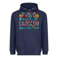 Navy proud member of the sarcasm appreciation club Heavyweight Hoodie - Zillion Design Studio