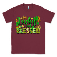 Burgundy lucky and blessed Classic Tee - FaDigitalArtStudio