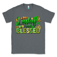 Charcoal Heather lucky and blessed Classic Tee - FaDigitalArtStudio