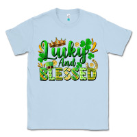 Dusty Blue lucky and blessed Classic Tee - FaDigitalArtStudio