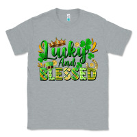 Heather Grey lucky and blessed Classic Tee - FaDigitalArtStudio