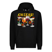 Black Cheers Christmas Coctail Premium Hoodie - AdoDesignShop