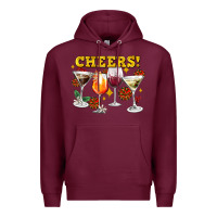 Burgundy Cheers Christmas Coctail Premium Hoodie - AdoDesignShop