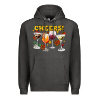 Charcoal Heather Cheers Christmas Coctail Premium Hoodie - AdoDesignShop