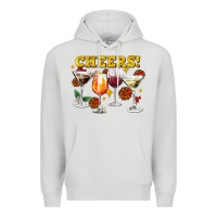 Dove Grey Cheers Christmas Coctail Premium Hoodie - AdoDesignShop