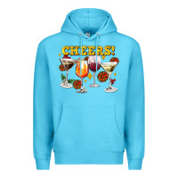Ocean Blue Cheers Christmas Coctail Premium Hoodie - AdoDesignShop
