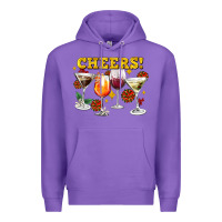 Purple Cheers Christmas Coctail Premium Hoodie - AdoDesignShop