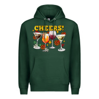 Sports Green Cheers Christmas Coctail Premium Hoodie - AdoDesignShop