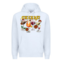 White Cheers Christmas Coctail Premium Hoodie - AdoDesignShop