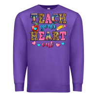 Purple teach your heart out Premium Sweatshirt - Zillion Design Studio