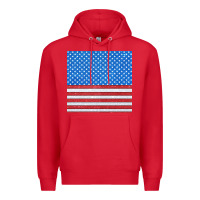 Red Glitter 4th Of July Seamless Pattern Premium Hoodie - BundleAndBundleShop