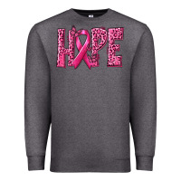 Charcoal Heather Hope Breast Cancer Premium Sweatshirt - texasbilliewilder