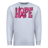 Heather Grey Hope Breast Cancer Premium Sweatshirt - texasbilliewilder