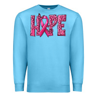 Ocean Blue Hope Breast Cancer Premium Sweatshirt - texasbilliewilder