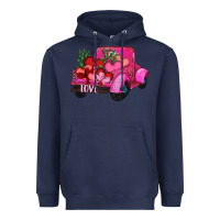 Navy valentine's day heart cactus truck Heavyweight Hoodie - RanaPortraitStore