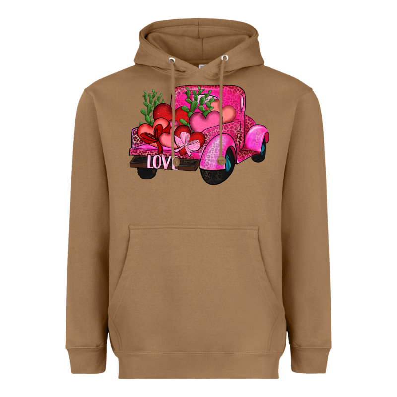 Valentine's Day Heart Cactus Truck Heavyweight Hoodie by RanaPortraitStore | Teevron